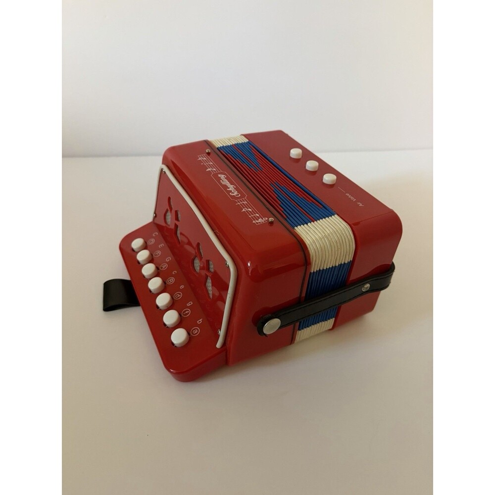 Schylling Little Red Accordian - 7 Treble & 3 Bass Keys - Works Great!